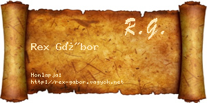 Rex Gábor névjegykártya